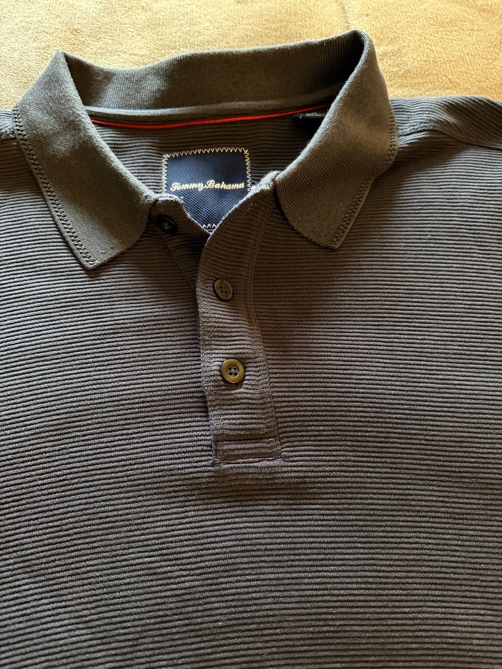 Tommy Bahama Men's Ribbed Polo in Steel Gray